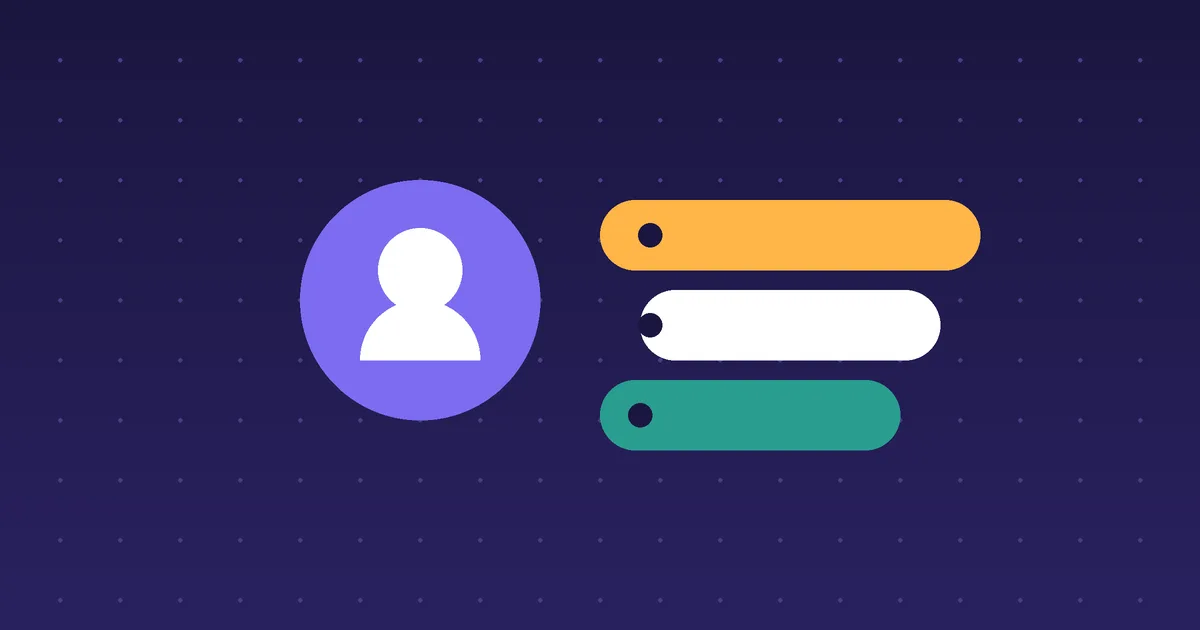 A user avatar next to three colorful chat bubbles